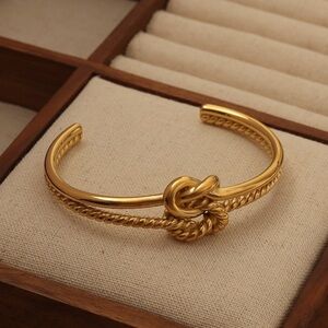 Inner Harmoni 18K Gold Plated Elegant Double Gold Knot Bracelet